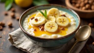 Porridge mit goldenem Sirup