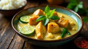 Poulet Fafa: Hähnchen mit Taro-Blättern