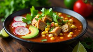 Pozole Blanco (Weißer Mais-Eintopf)