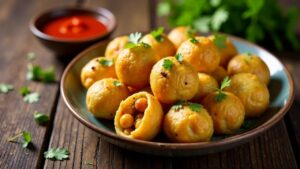 Puchkas mit scharfem Paprika-Öl