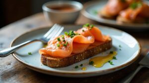 Pumpernickel mit Räucherlachs