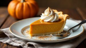 Pumpkin Pie – Kürbiskuchen mit Gewürzen.