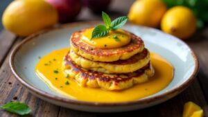 Quarkkeulchen mit Mango-Passionsfrucht