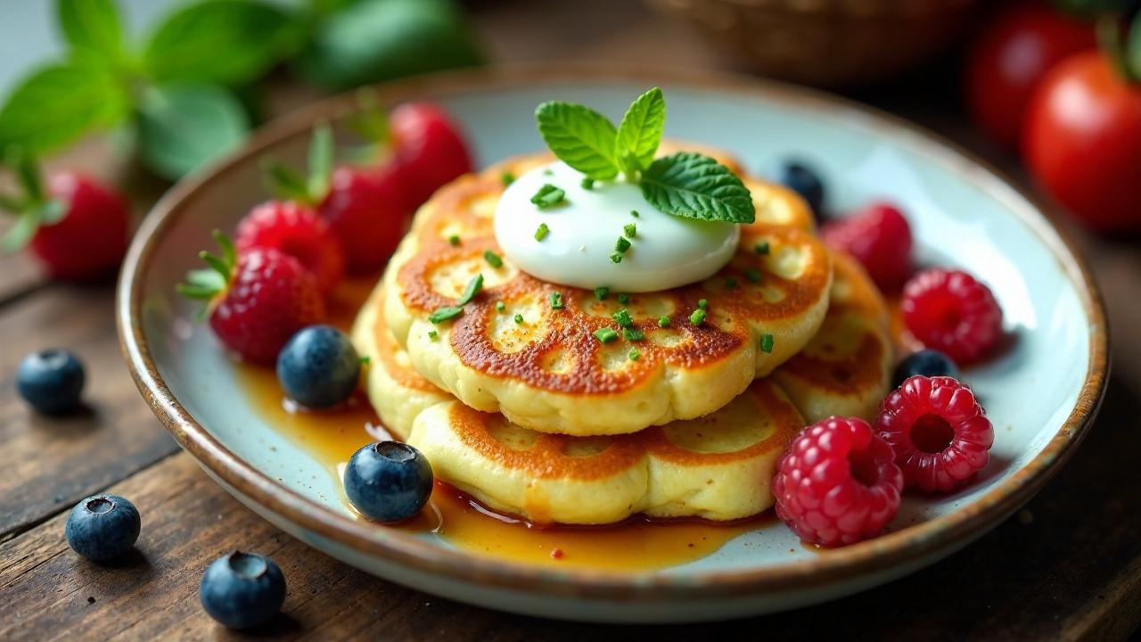 Quarkkeulchen mit Minzjoghurt