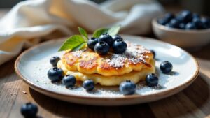 Quarkkeulchen mit frischen Heidelbeeren