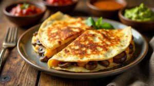 Quesadillas mit Champignons und Käse