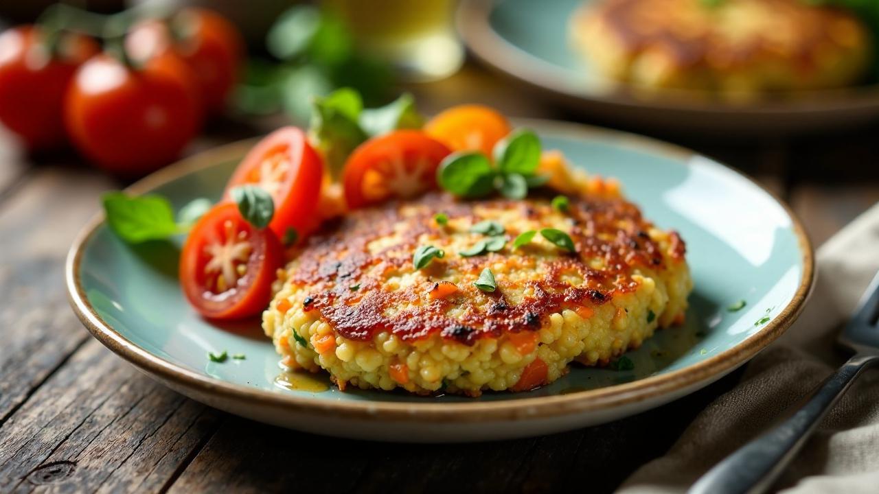 Quinoa-Bratlinge mit Tomatensalat