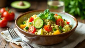 Quinoa-Salat mit Grüner Soße