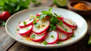 Radish-Lime Chaat – Rettichscheiben mit Limettensaft und Gewürzen