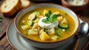 Rassolnik – Gurkensuppe mit Reis