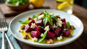 Rübensalat mit Apfel und Walnüssen