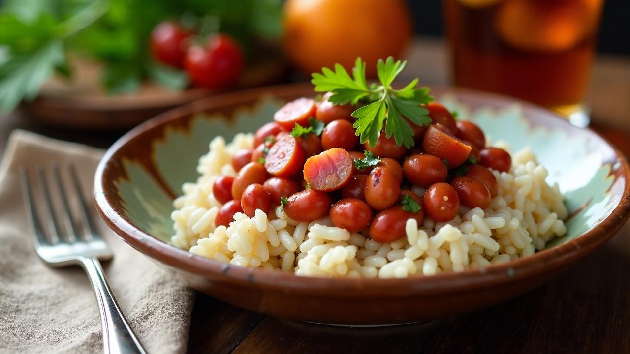 Red Beans and Rice – Bohnen und Reis mit Geräuchertem Schinken.