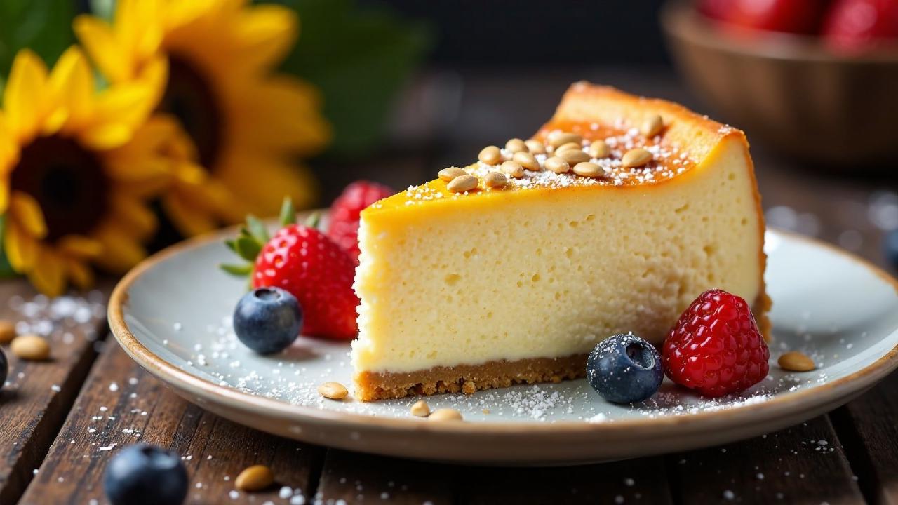 Reiskäsekuchen mit Sonnenblumenkernen