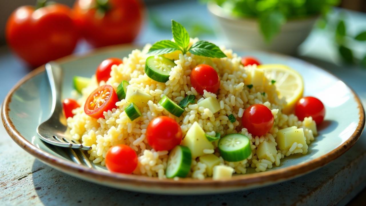 Reissalat mit Grüner Soße