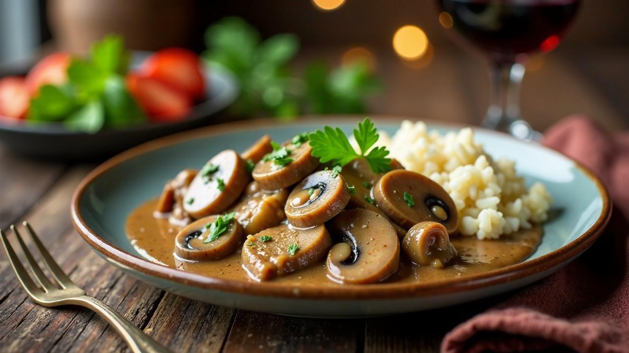 Rentiergeschnetzeltes Stroganoff