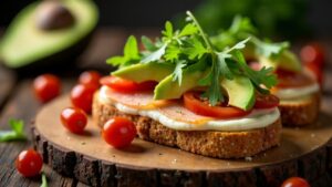 Rewena-Sandwich mit Avocado und Aalfleisch