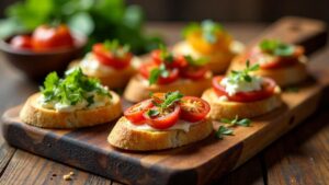 Rewena Bread Crostini: Kleine Häppchen auf Sauerteigbrot