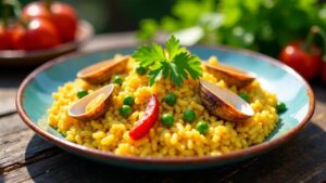 Riesenmuschel-Paella