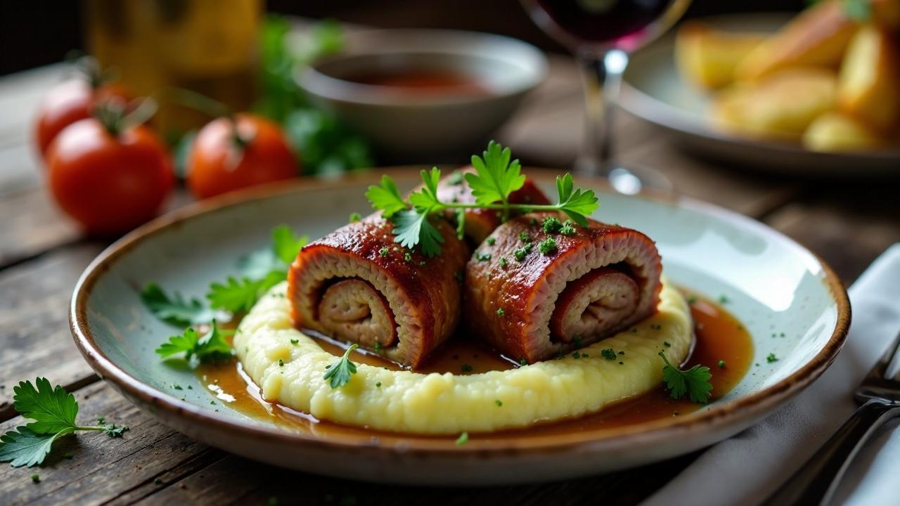 Rinderrouladen mit Fenchel-Kartoffel-Stampf