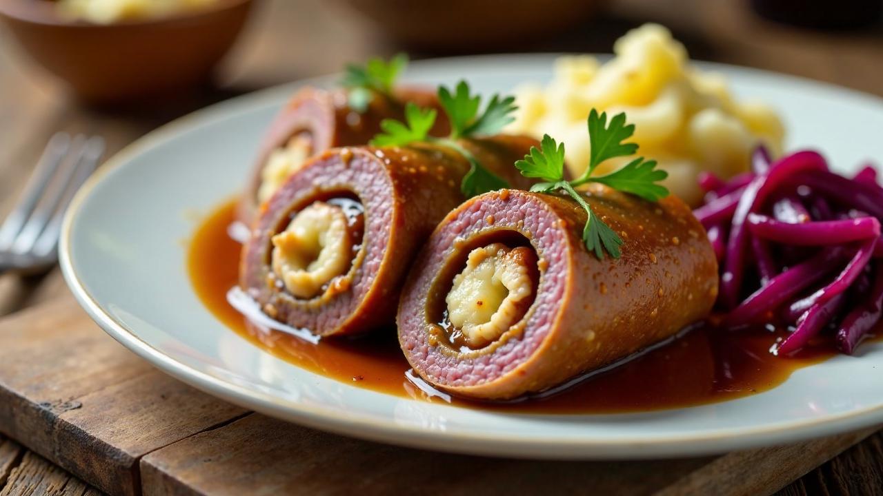 Rinderrouladen mit Laugenbrezel-Füllung