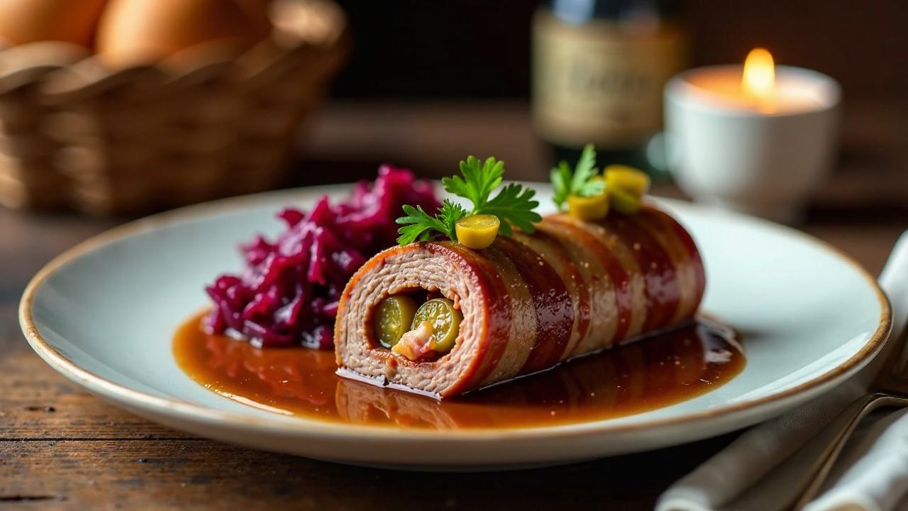 Rinderrouladen mit süß-saurem Rotkohl