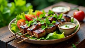 Rindfleisch-Kebabs mit Koriander