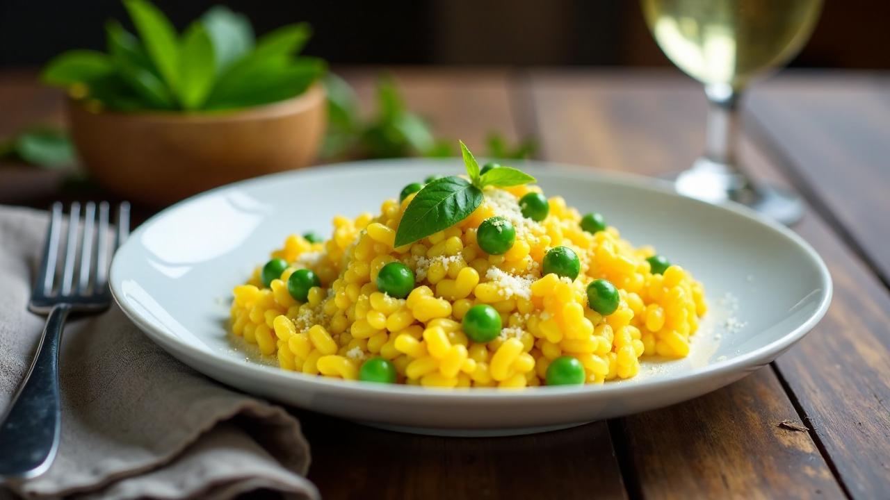 Risotto allo Zafferano e Piselli (Safran-Erbsen-Risotto)