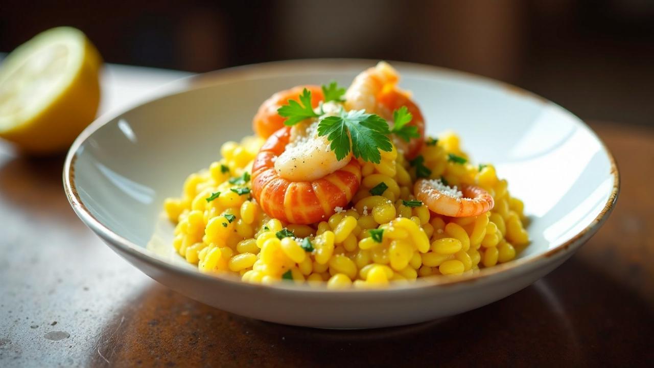 Risotto mit Safran und Meeresfrüchten