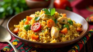 Riz Wolof mit Hühnchen