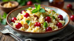 Römischer Reissalat mit Kirschen