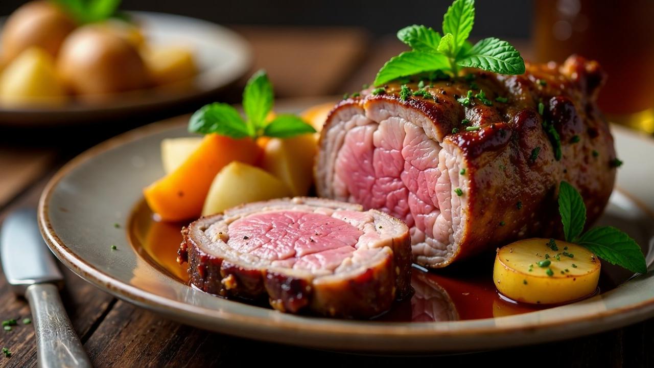 Roast Lamb with Mint Sauce