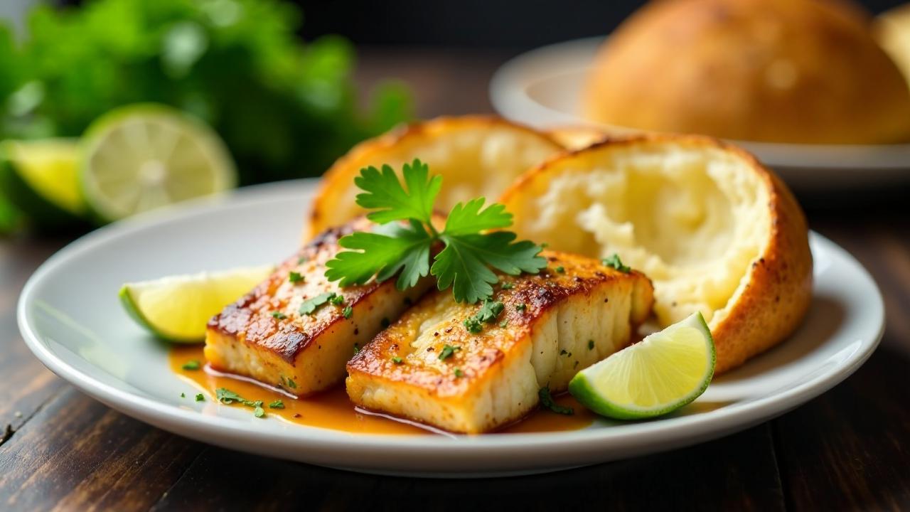 Roasted Fish with Coconut Bread