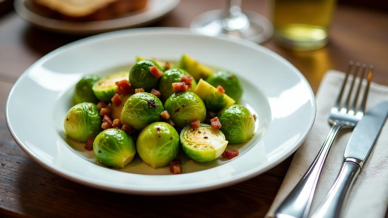 Rosenkohl mit Speckwürfeln