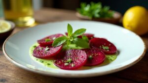 Rote Bete Carpaccio mit Frankfurter Grüner Soße