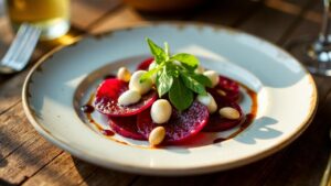 Rote Bete Carpaccio mit Ziegenkäse