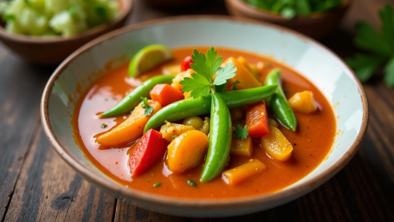 Rotes Curry mit Zuckererbsen