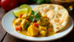 Roti with Jamaican Curry Chicken