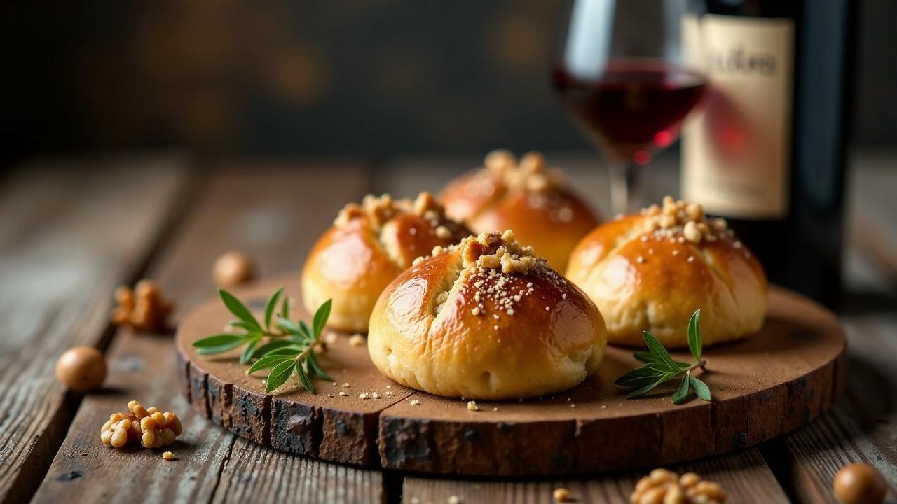 Rotwein-Walnuss-Brötchen: Extravagant