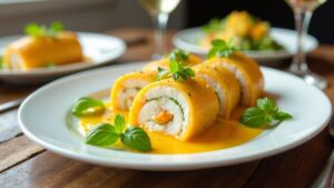 Roulade de Poisson à la Mangue (Fischrolle mit Mango)