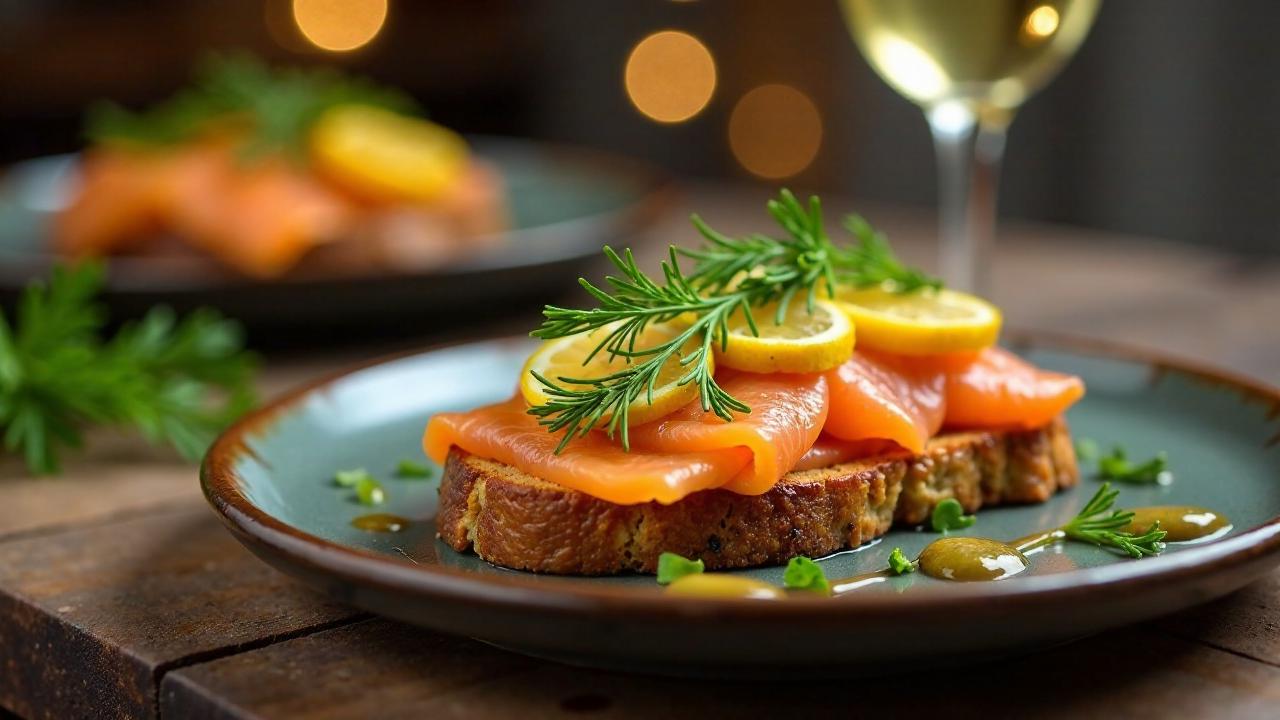 Räucherlachs auf Schwarzbrot