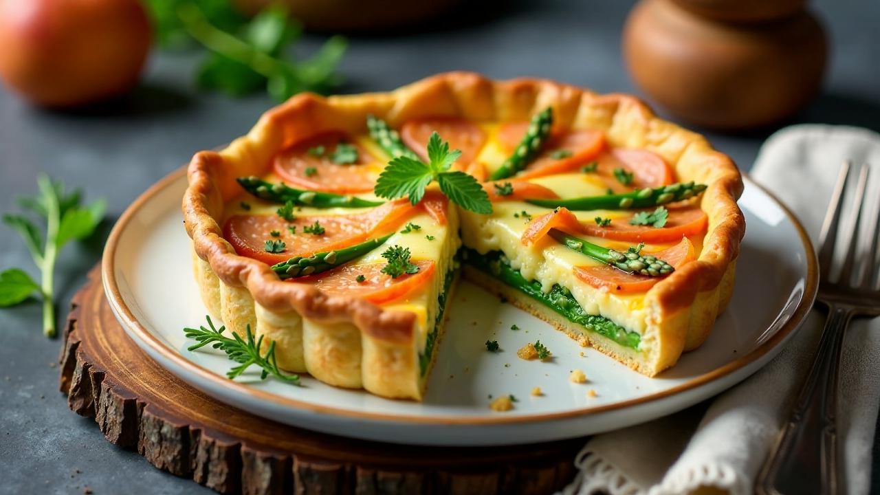 Räucherlachs und Spargel-Quiche