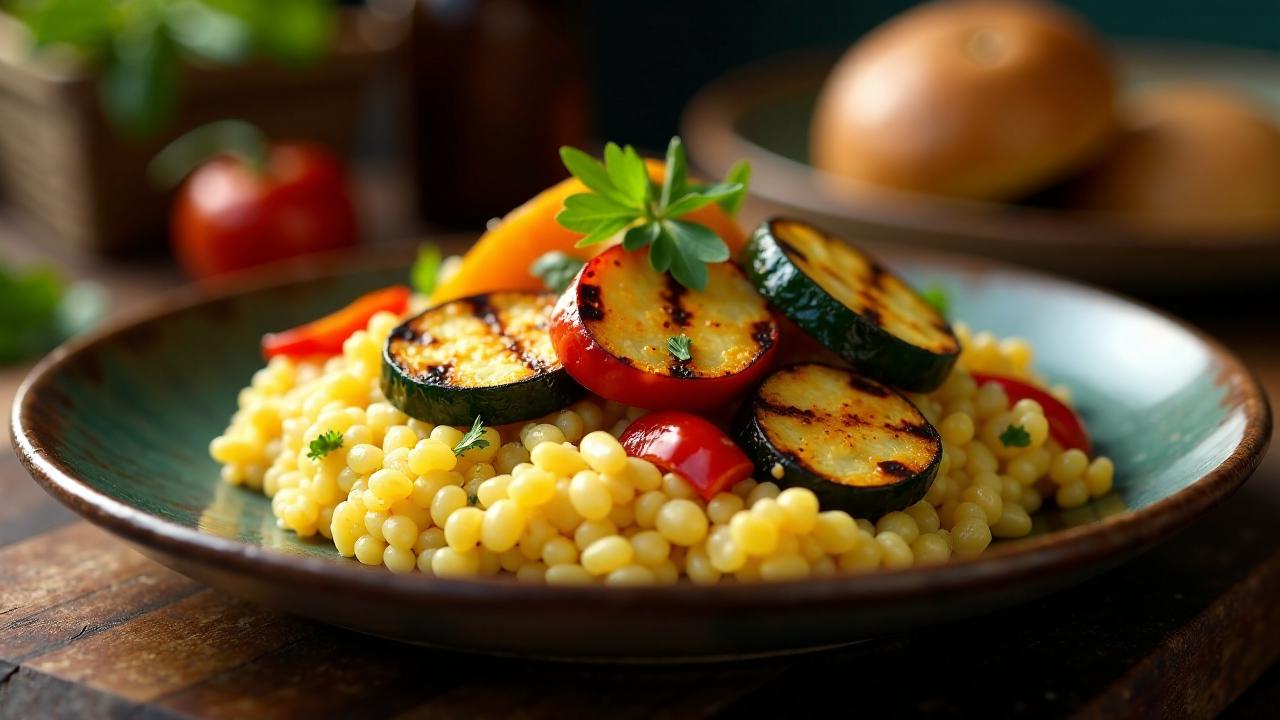 Sadza mit gegrillten Gemüse