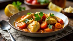 Saffron Chicken Stew - Safran-Hähnchen-Eintopf