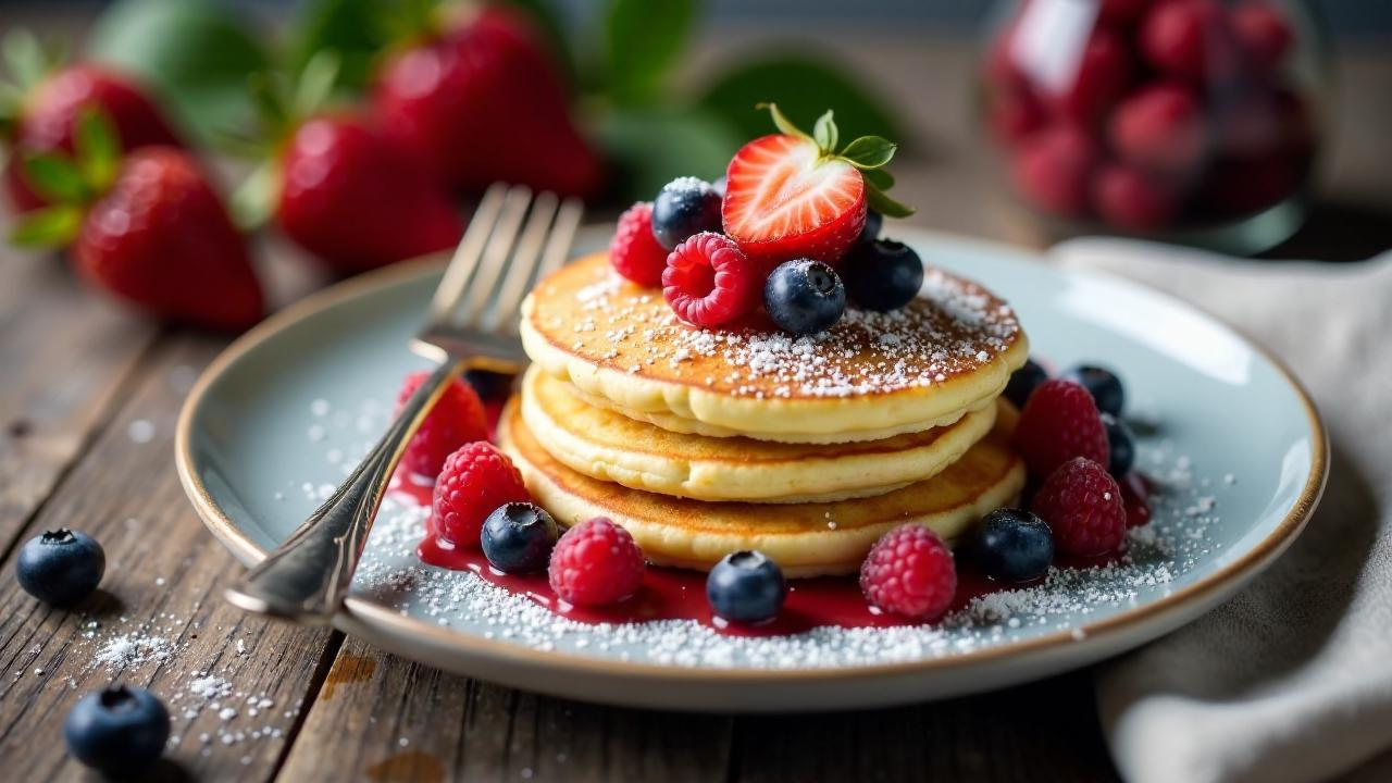 Sago-Pfannkuchen mit Beeren