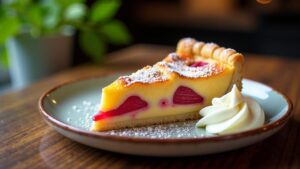 Saisonale Yorkshire Rhabarber und Curd Tart