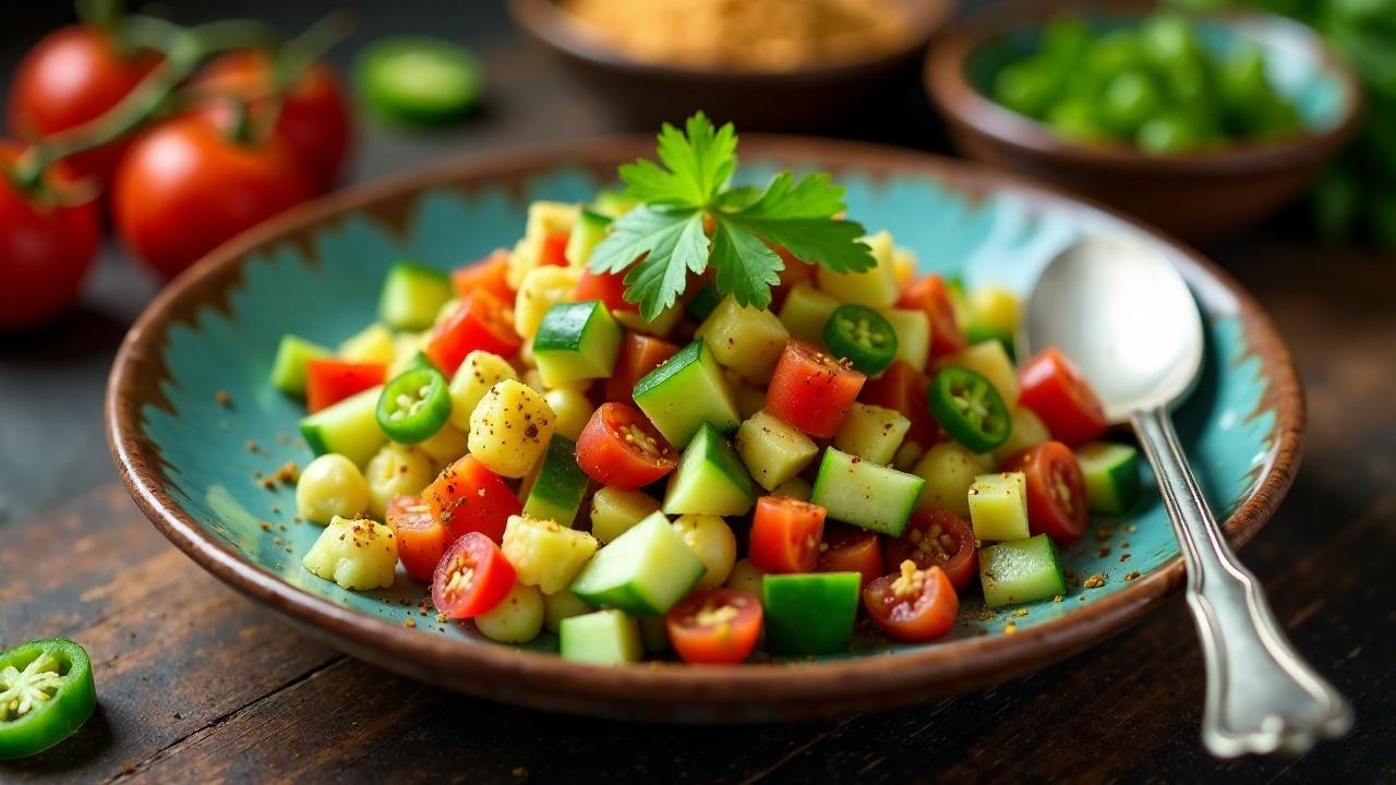 Salad Chaat – Frische Gemüsesalat mit Chaat-Gewürzen