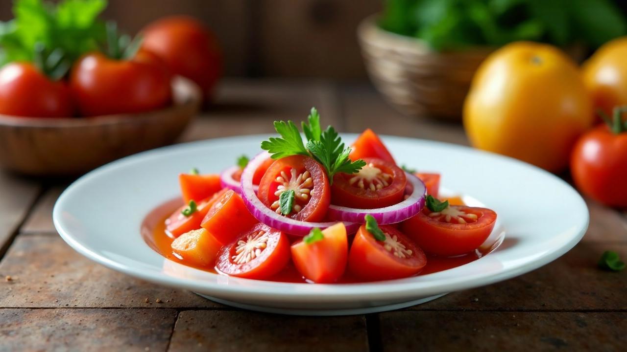 Salată de roșii cu ceapă - Tomatensalat mit Zwiebeln