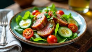 Salat mit gepökeltem Schwein