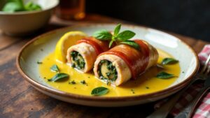 Saltimbocca alla Corsica – Kalbfleischröllchen