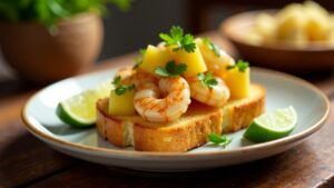 Salzige Ananas und Garnelentoast